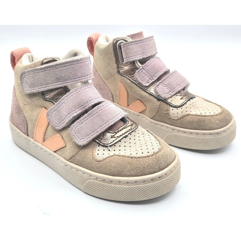 Veja V-10 Mid Suede Multi-Color High Top Sneakers Kids Size US 11  EUR 28